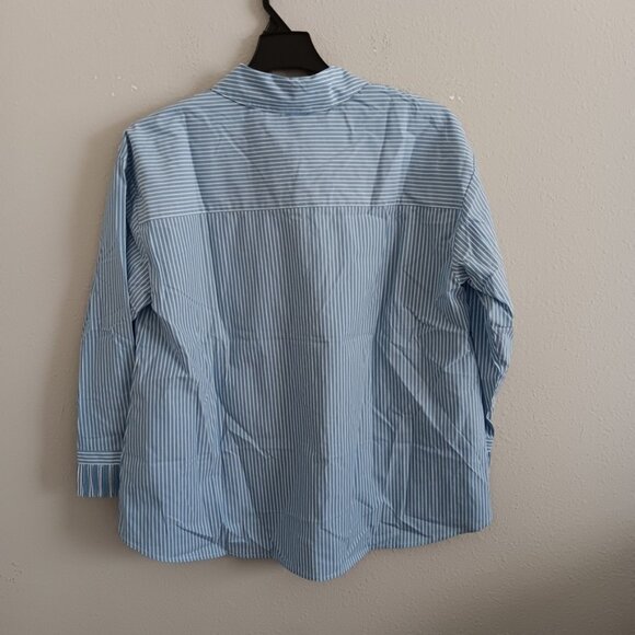 Attitudes by Renee Petite Woven Button Front Shirt Pleated Cuffs-Size PL a657904 - Picture 5 of 5